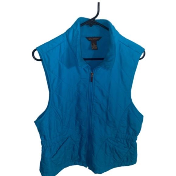 Bit & Bridle Sleeveless Quilted Riding Vest Full Zip Fleece Lined Blue Size L - Picture 4 of 8